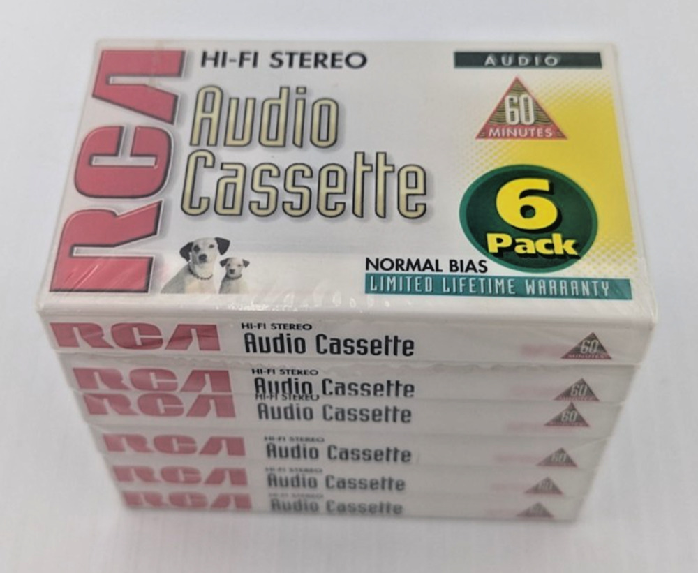RCA 6 Pack HiFi Stereo Audio 60 Minute Cassettes Vintage